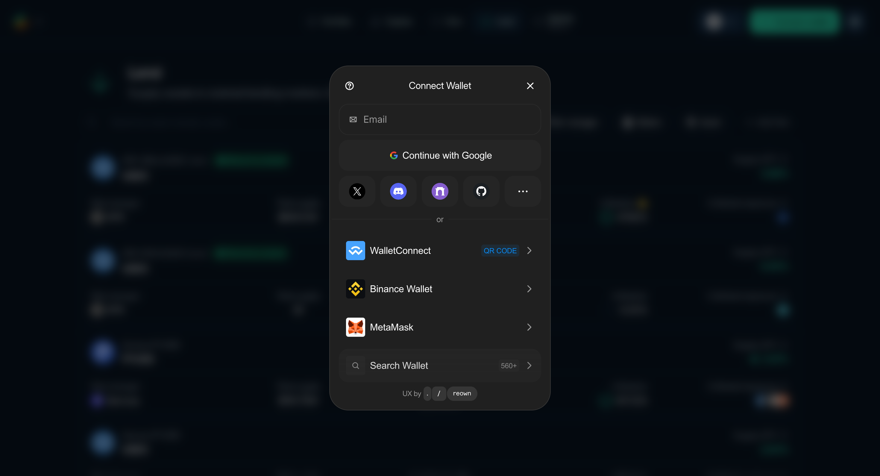 Figure 1: Connect a Wallet modal